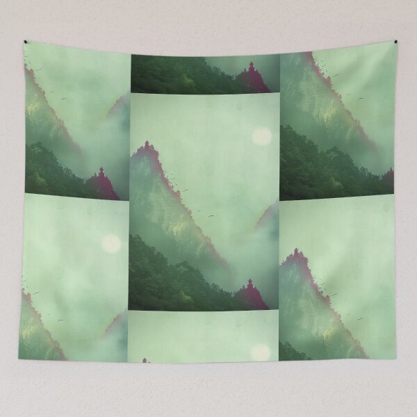Item preview, Mystic Mountains and Cranes - Chinese Landscape Art designed and sold by Piotrek0001.
