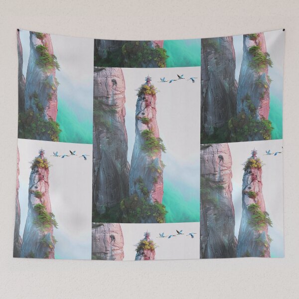 Item preview, Copy of Mystic Mountains and Cranes - Chinese Landscape Art designed and sold by Piotrek0001.