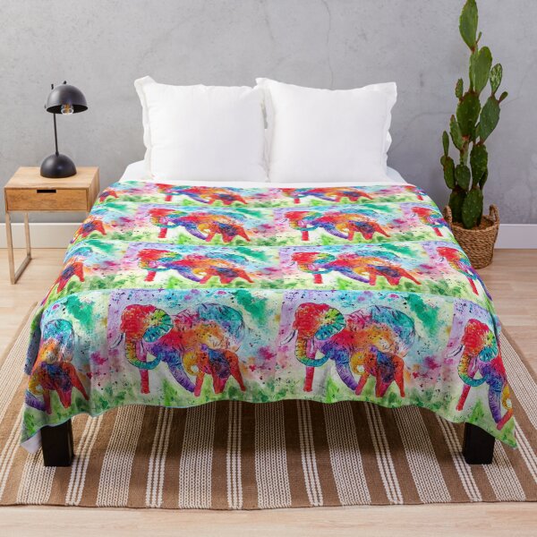 Item preview, Colourful Mother and Baby Elephants designed and sold by Casimirasart.