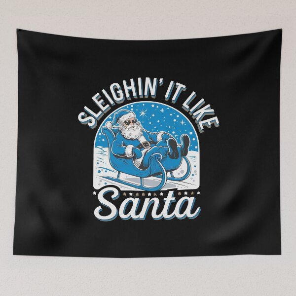 Item preview, Sleighin' It Like Santa: Blue and White Christmas Design designed and sold by Rio77 Styles.