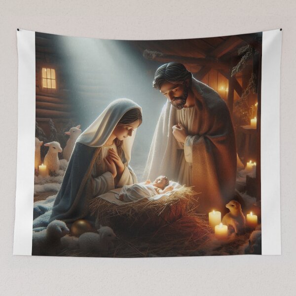Item preview, serene winter nativity scene designed and sold by Dominika Farkašová.