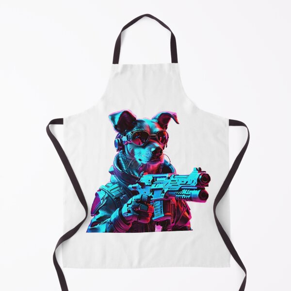 Item preview, CyberPunk dog with gun in hand designed and sold by CyberArtShop.