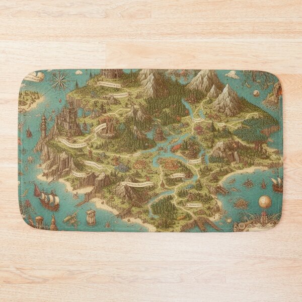 Item preview, Detailed fantasy map illustration designed and sold by Dominika Farkašová.