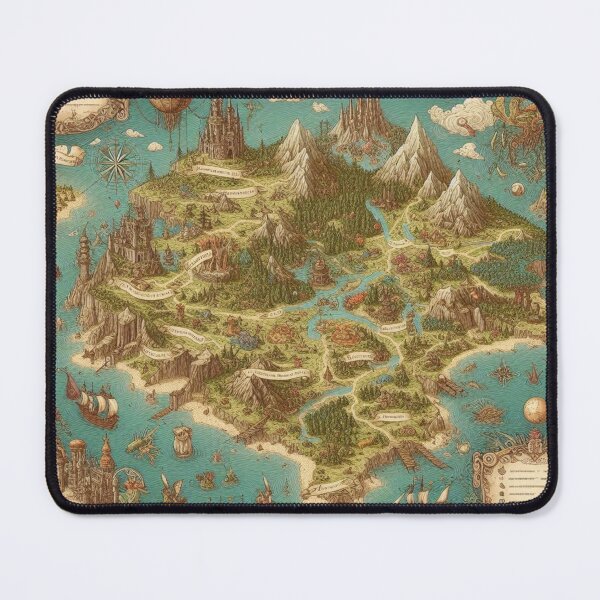 Item preview, Detailed fantasy map illustration designed and sold by Dominika Farkašová.