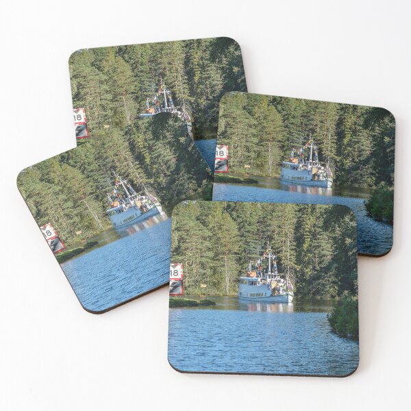 Item preview, Small white Canalboat in Dalslands canal designed and sold by connyM-Sweden.