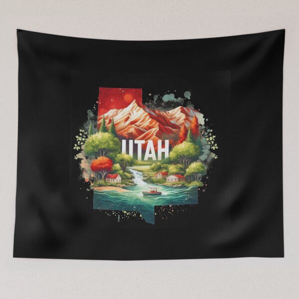 Item preview, Utah retro travel map of United States designed and sold by CleanDecor.