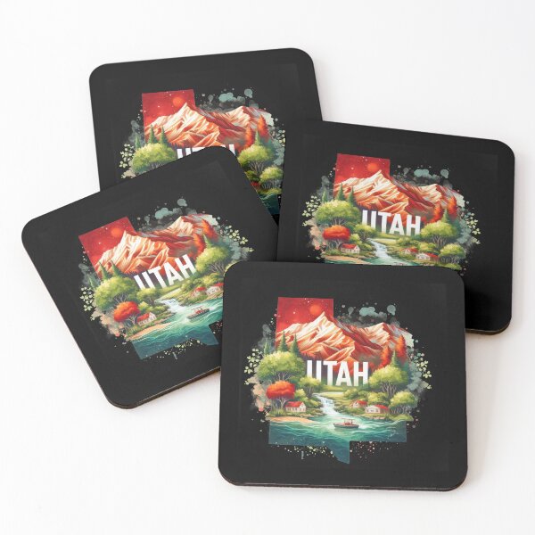Item preview, Utah retro travel map of United States designed and sold by CleanDecor.