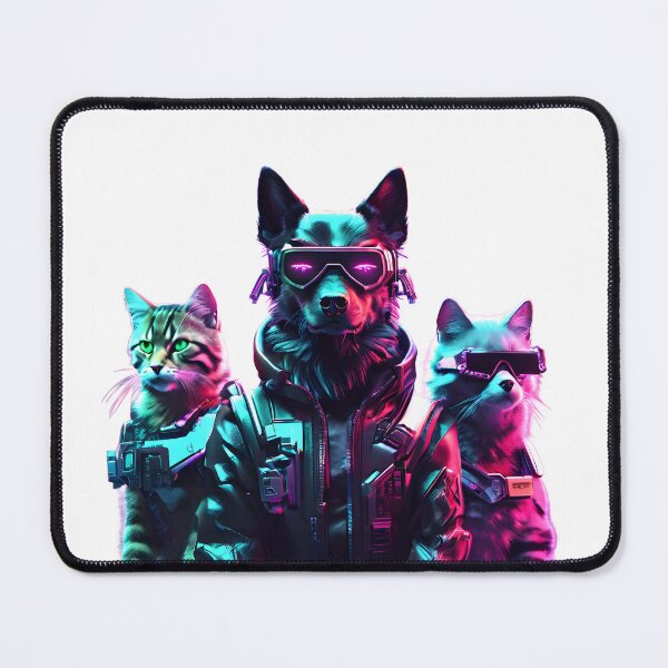 Item preview, CyberPunk team dog and cat designed and sold by CyberArtShop.