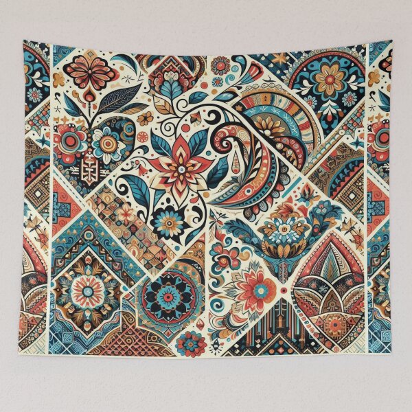 Item preview, african tribal motifs blended with florals designed and sold by Dominika Farkašová.