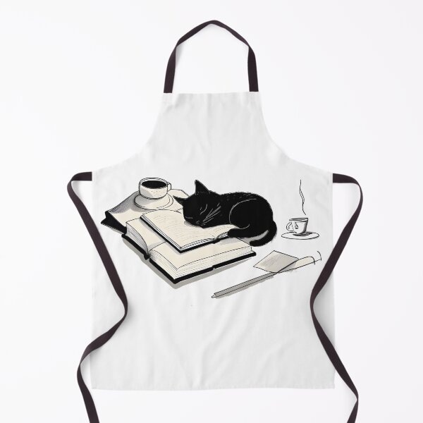 Aperçu de l'œuvre Un adorable chaton noir dort sur une pile de livres - Amoureux des chats créée et vendue par SparroCreative.