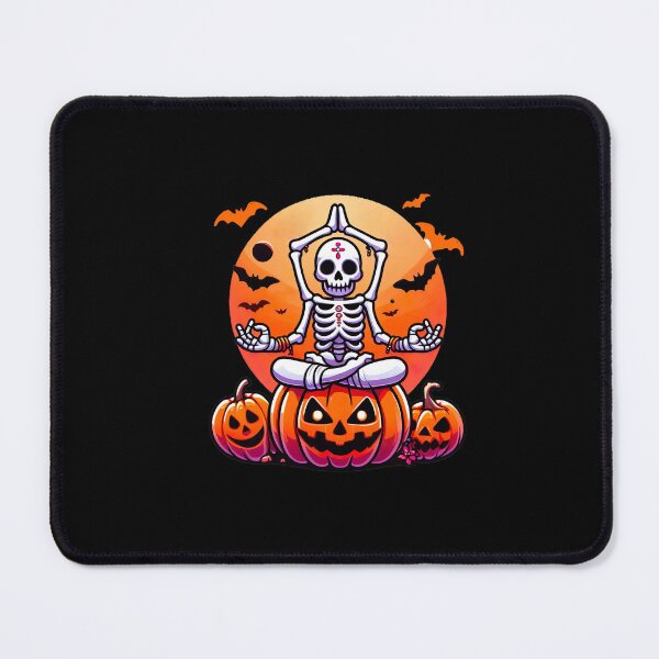 Item preview, Spooky Serenity: Meditating Skeleton Under the Halloween Moon designed and sold by ArteeInnovation.