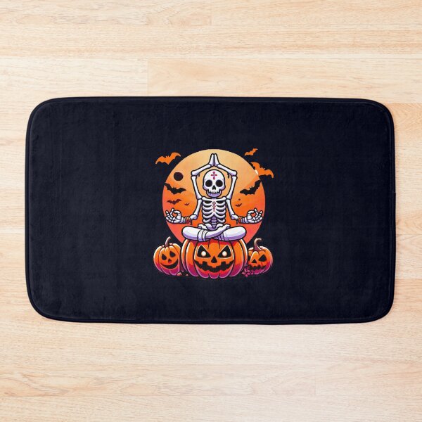 Item preview, Spooky Serenity: Meditating Skeleton Under the Halloween Moon designed and sold by ArteeInnovation.