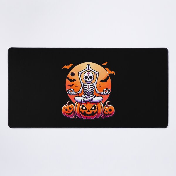 Item preview, Spooky Serenity: Meditating Skeleton Under the Halloween Moon designed and sold by ArteeInnovation.
