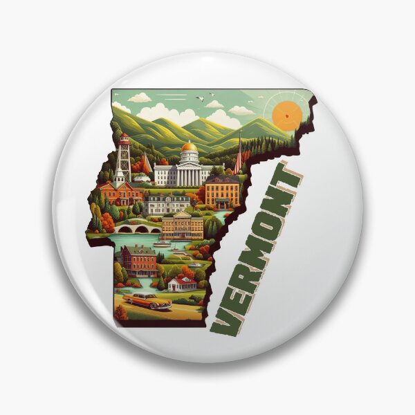 Item preview, Vermont retro travel map of United States designed and sold by CleanDecor.