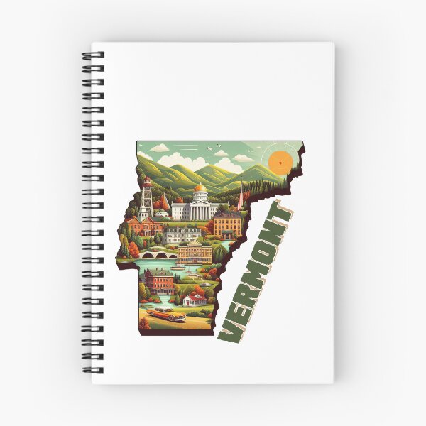 Item preview, Vermont retro travel map of United States designed and sold by CleanDecor.