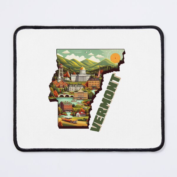 Item preview, Vermont retro travel map of United States designed and sold by CleanDecor.