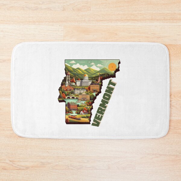 Item preview, Vermont retro travel map of United States designed and sold by CleanDecor.