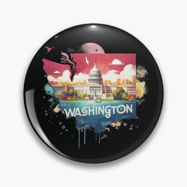 Item preview, Washington retro travel map of United States designed and sold by CleanDecor.
