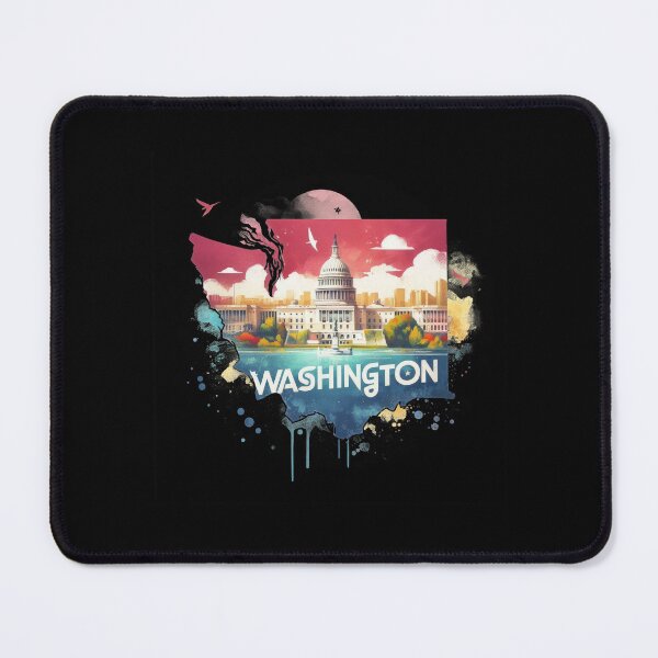 Item preview, Washington retro travel map of United States designed and sold by CleanDecor.
