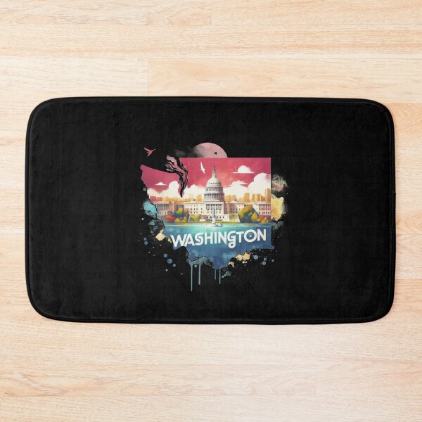 Item preview, Washington retro travel map of United States designed and sold by CleanDecor.