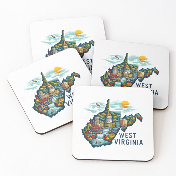 Item preview, West Virginia retro travel map of United States designed and sold by CleanDecor.