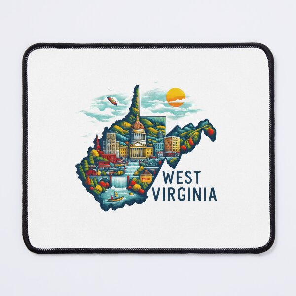 Item preview, West Virginia retro travel map of United States designed and sold by CleanDecor.