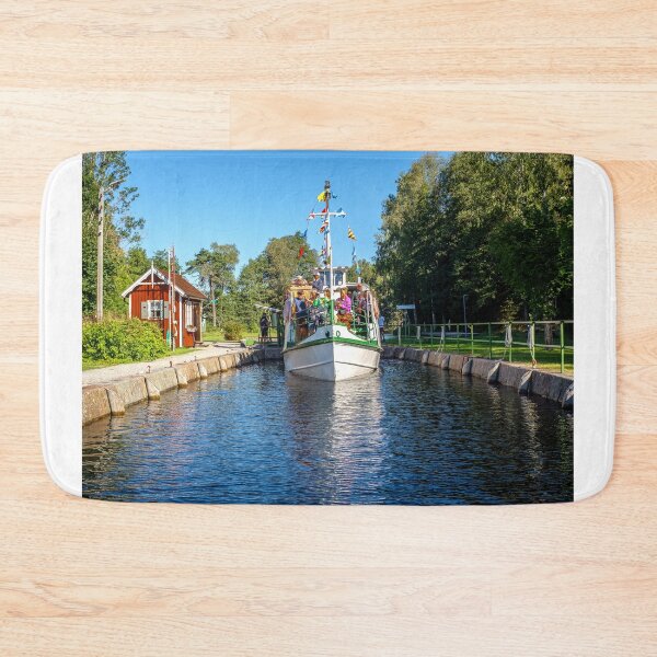 Item preview, The white small canal boat in a lock at Dalslands canal designed and sold by connyM-Sweden.