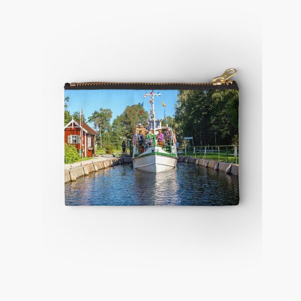 Item preview, The white small canal boat in a lock at Dalslands canal designed and sold by connyM-Sweden.