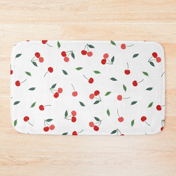 Item preview,  Red cherry fruits with green leaves designed and sold by CHERRY--SHOP.