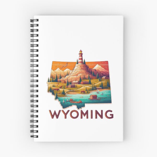 Item preview, Wyoming retro travel map of United States designed and sold by CleanDecor.