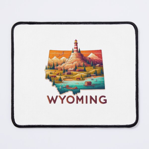 Item preview, Wyoming retro travel map of United States designed and sold by CleanDecor.
