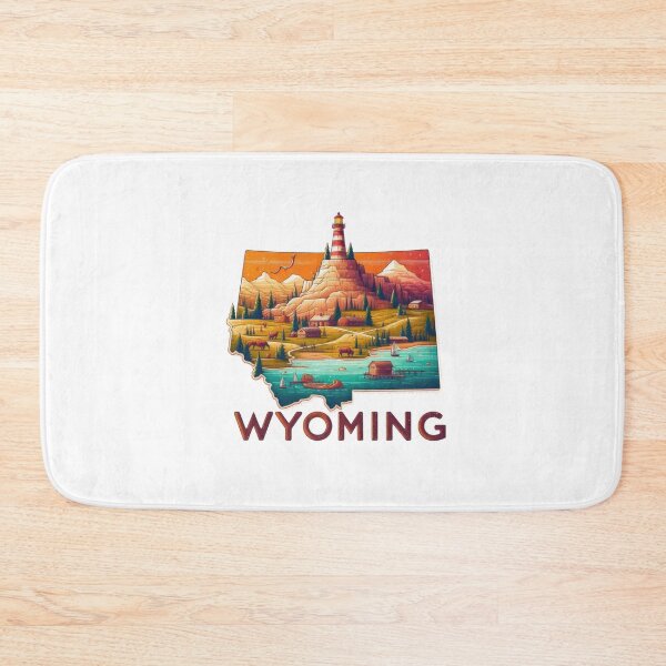 Item preview, Wyoming retro travel map of United States designed and sold by CleanDecor.