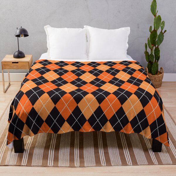 Item preview, Halloween argyle checker orange designed and sold by Dana Du.