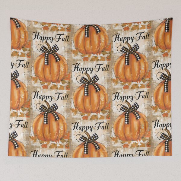 Item preview, Happy Fall Pumpkin and Autumn Leaves – Cozy Fall Art  designed and sold by lisa-diver.