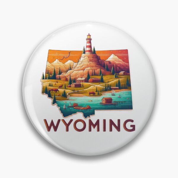 Item preview, Wyoming retro travel map of United States designed and sold by CleanDecor.