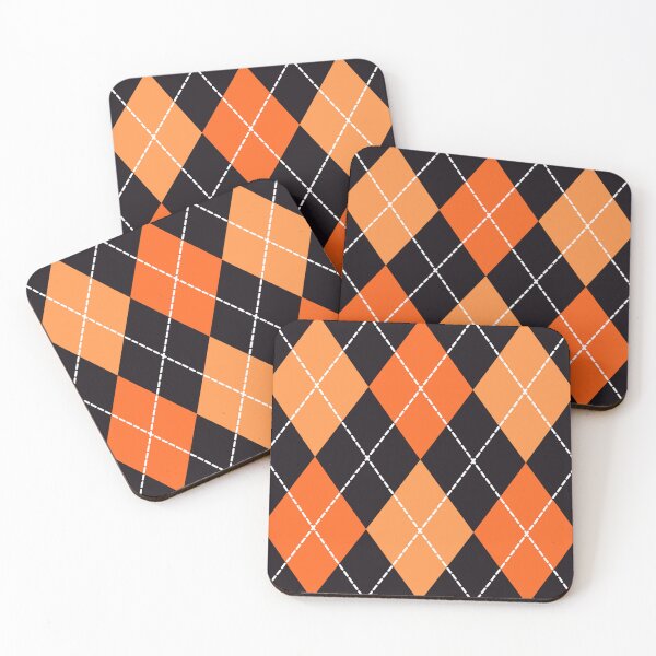 Item preview, Halloween argyle checker orange designed and sold by Dana Du.