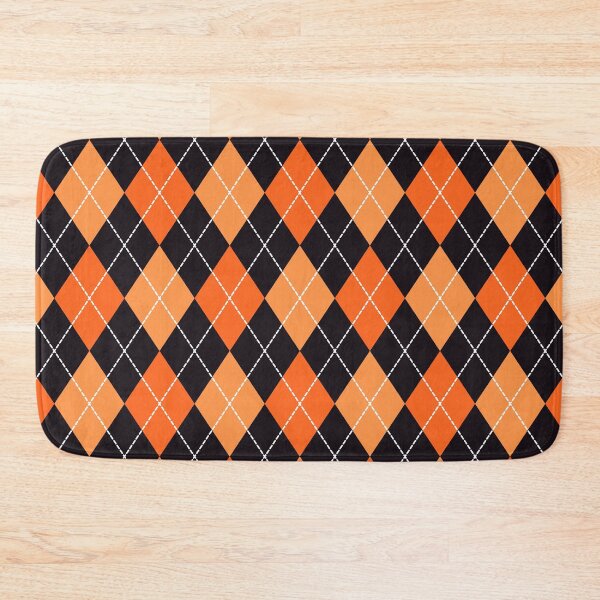 Item preview, Halloween argyle checker orange designed and sold by Dana Du.