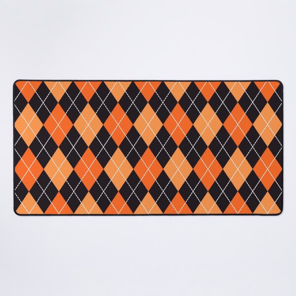 Item preview, Halloween argyle checker orange designed and sold by Dana Du.
