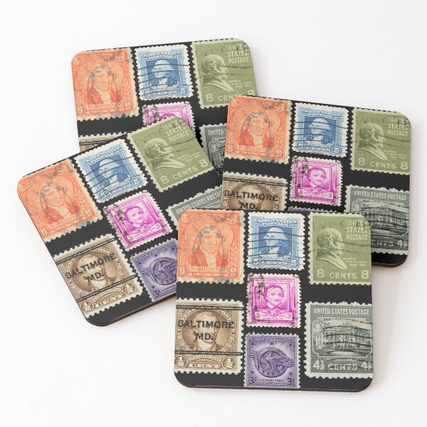 Item preview, Vintage USA postage stamps collection designed and sold by Photopat.
