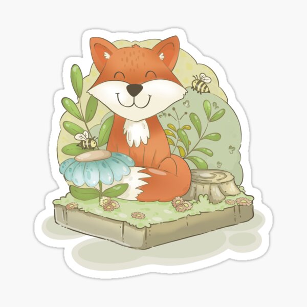 Item preview, cute fox isometrical design designed and sold by dewdabbledesign.