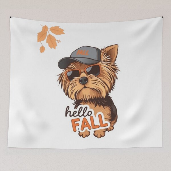 Item preview, Autumn Vibes: Stylish Yorkie in Fall Fashion designed and sold by Puppy Paws.