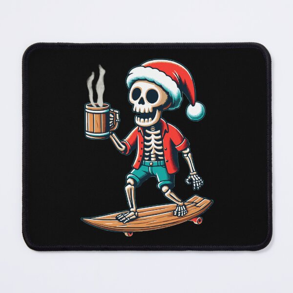 Item preview, Festive Skeleton Skateboarding with Coffee designed and sold by Tw1nsAIArt.