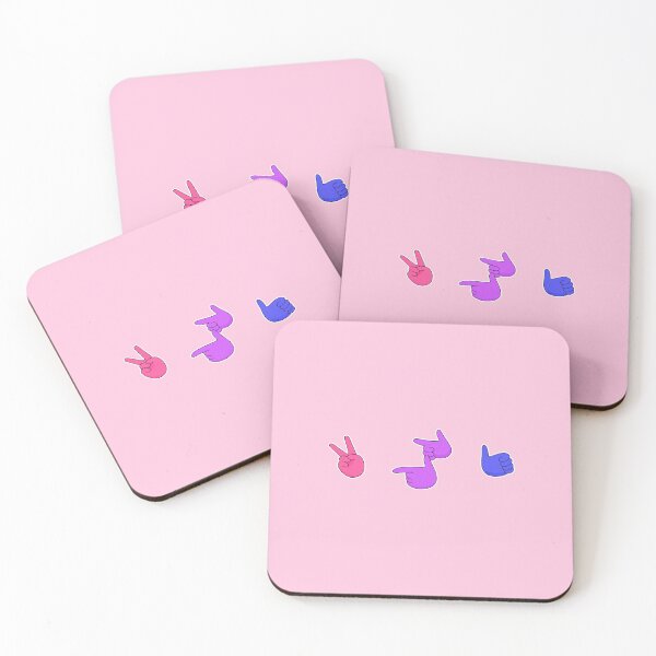 Item preview, Bi hands - subtle awkward bisexual flag (pink background) designed and sold by Chiara Filincieri.