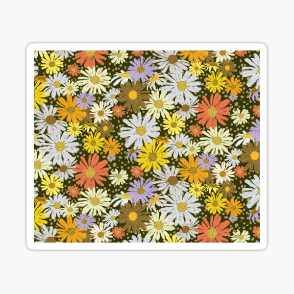 Daisy Dance Dark Ground Sticker