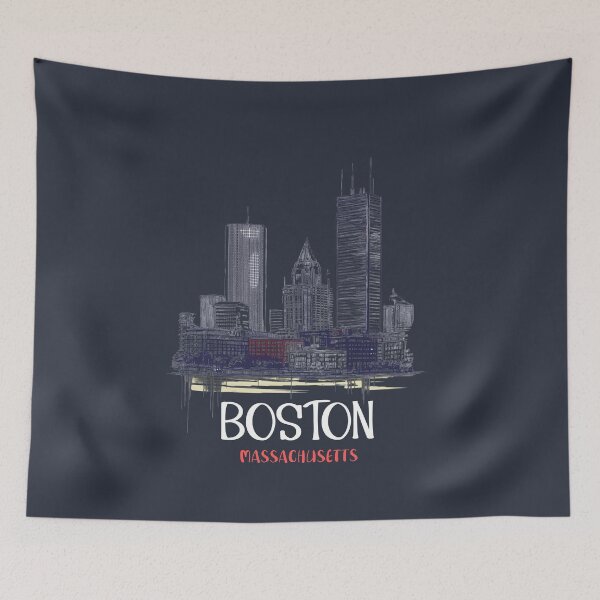 Item preview, Boston Massachusetts Skyline - Lineart  designed and sold by GoodOldVintage.