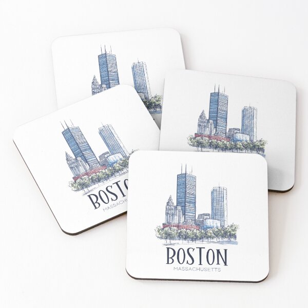 Item preview, Boston Massachusetts Skyline - Lineart  designed and sold by GoodOldVintage.