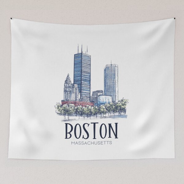 Item preview, Boston Massachusetts Skyline - Lineart  designed and sold by GoodOldVintage.