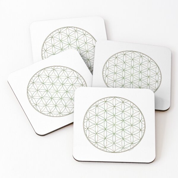 Item preview, Flower of Life green and gold design designed and sold by BlueJae-studio.