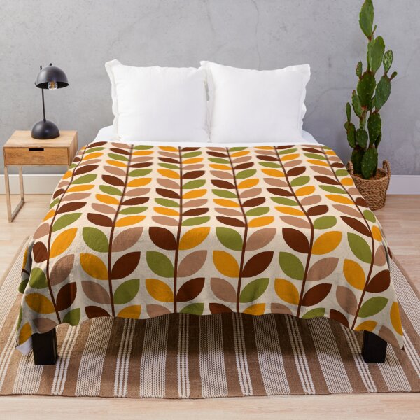 Item preview, Retro leaves rows brown orange designed and sold by Dana Du.