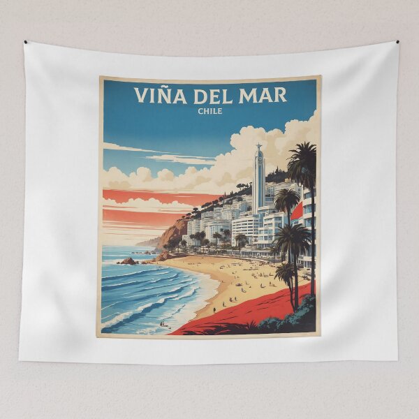 Item preview, Viña del Mar Chile Retro Vintage Poster Tourism  designed and sold by TravelersGems.